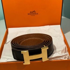 Hermes constance reversible h belt buckle belt